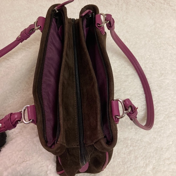 Chocolate Pink Cole Haan Alexa Suede Shoulder Bag - Picture 9 of 13